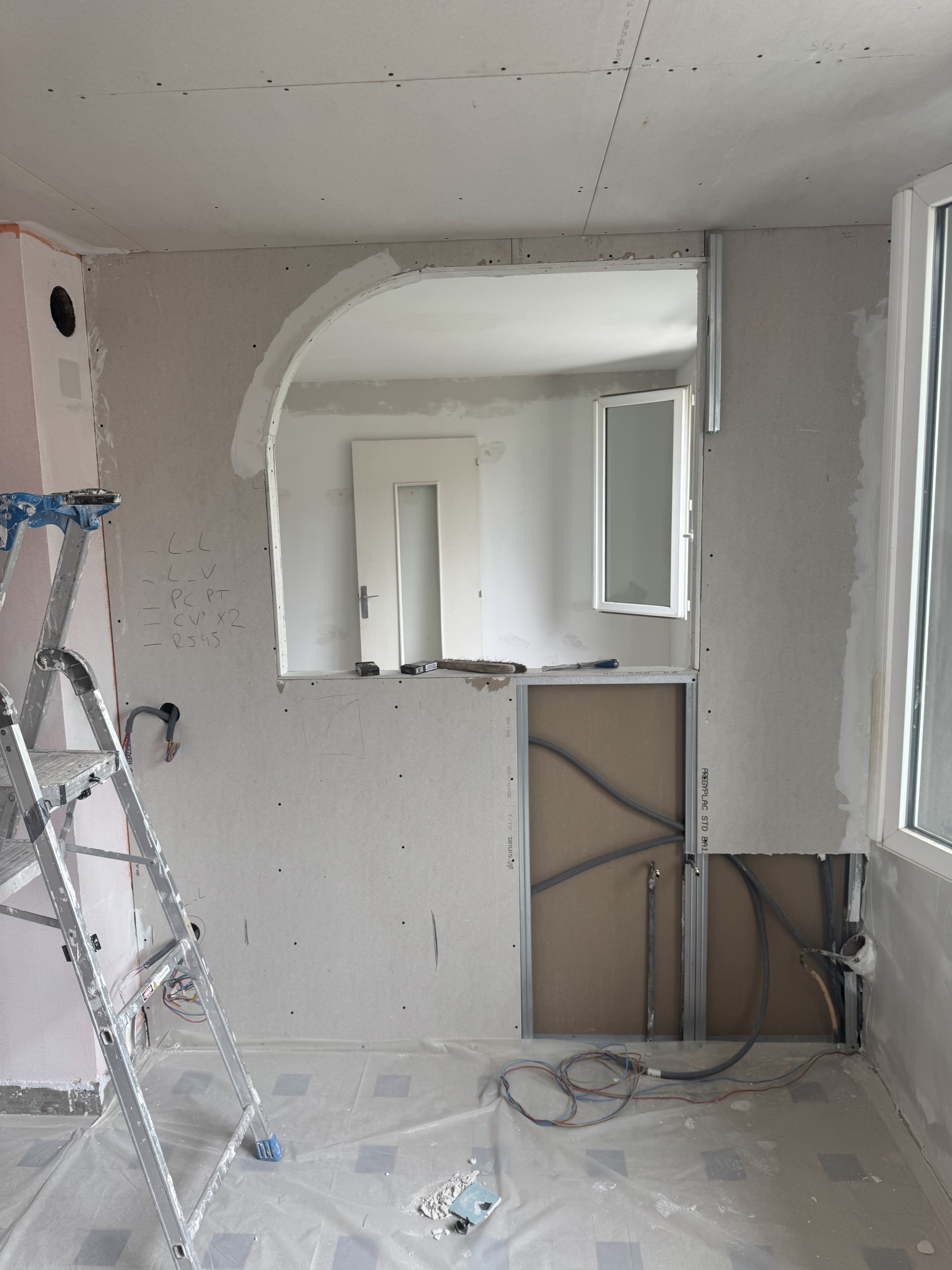 Ouverture arrondie du projet New York pendant le chantier
